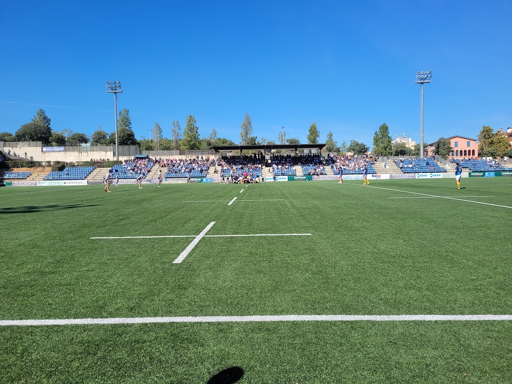Instant del partit al Baldiri Aleu Santboiana